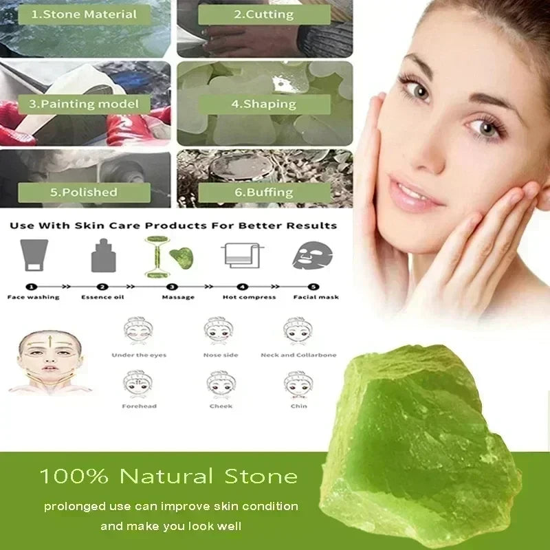 Natural Jade Facial Roller and Gua Sha Set