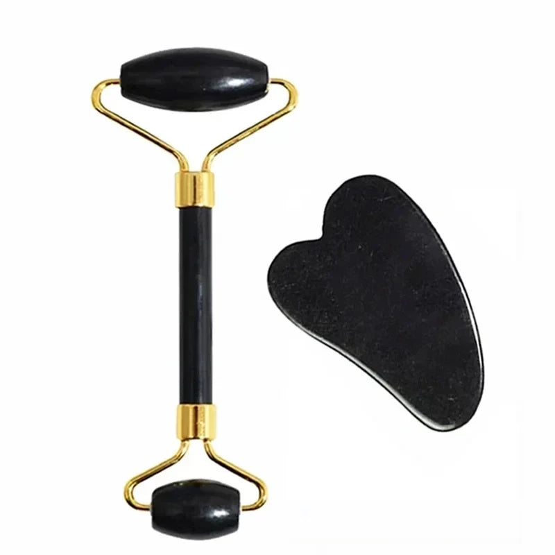 Natural Jade Facial Roller and Gua Sha Set