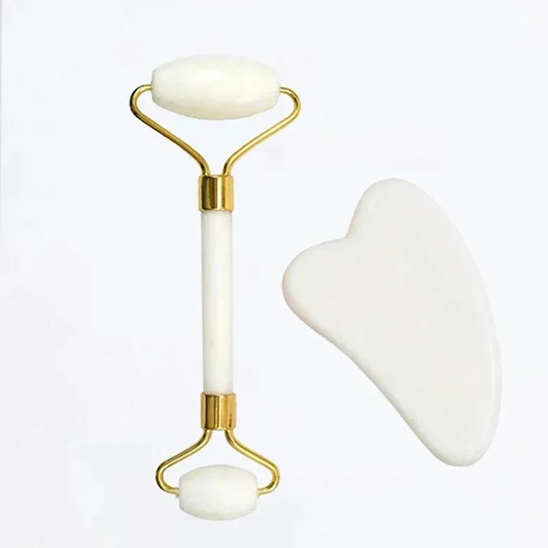 Natural Jade Facial Roller and Gua Sha Set