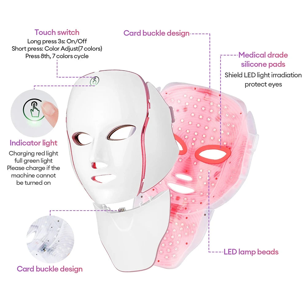 7-Color LED Facial and Neck Mask